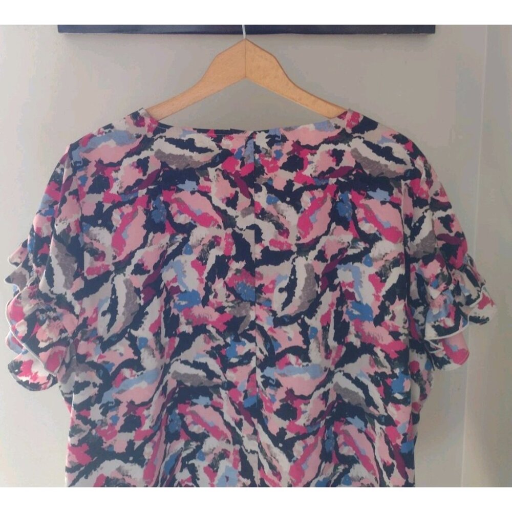 Lane Bryant Colorful Abstract Ruffle Blouse - Picture 9 of 10
